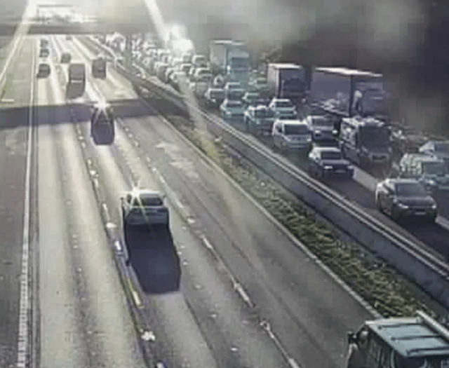 M5 drivers in standstill traffic after multi-car collision