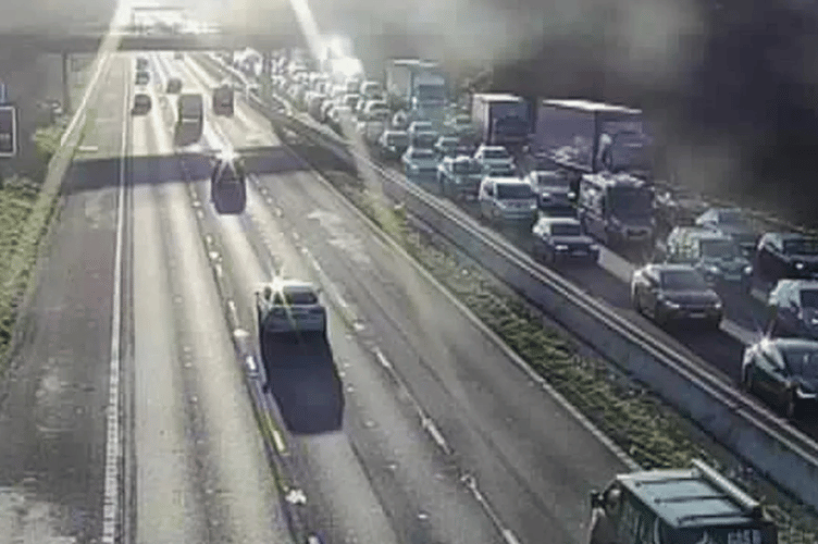 Two lanes are closed on the M5 northbound following a multi vehicle collision between junctions 24 and 23