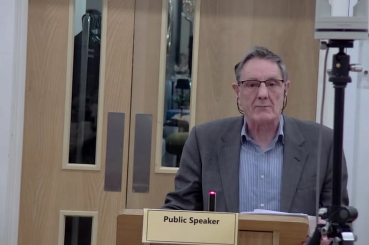 Paul Partington addresses the full council in Bridgwater - (Image: Somerset Council)