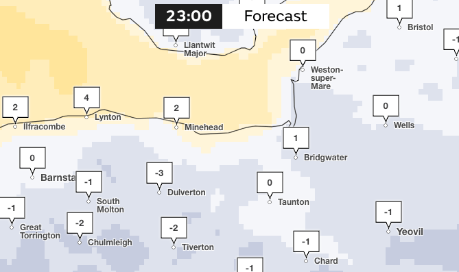 Friday evening temperatures to reach lows of -3 degrees in Somerset