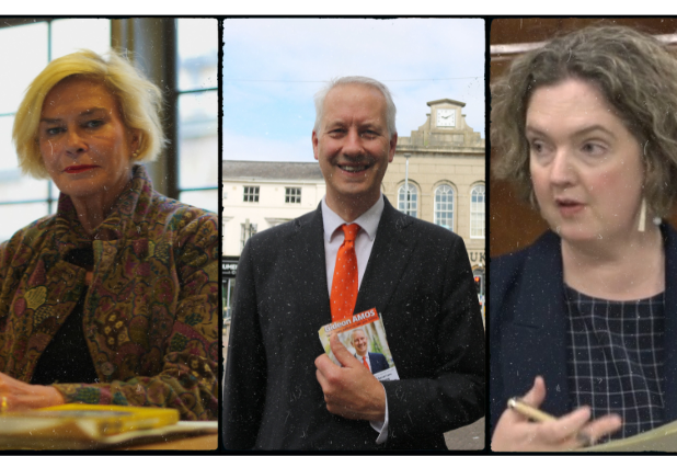 MPs Rachel Gilmour, Gideon Amos and Anna Sabine