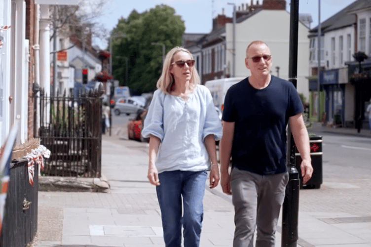 This week's couple on Escape to the Country, Louise and Steve walk down Wellington's High Street