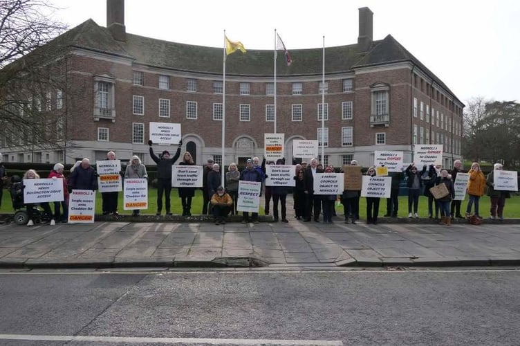 Protesters Against The Nerrols Farm Development Outside County Hall In Taunton