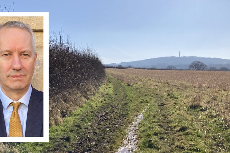 Part of the proposed site with Wellington Monument in the distance