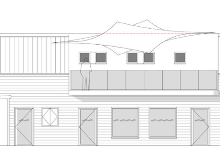 A drawing of how the new Pool House for Wivey Pool will look.